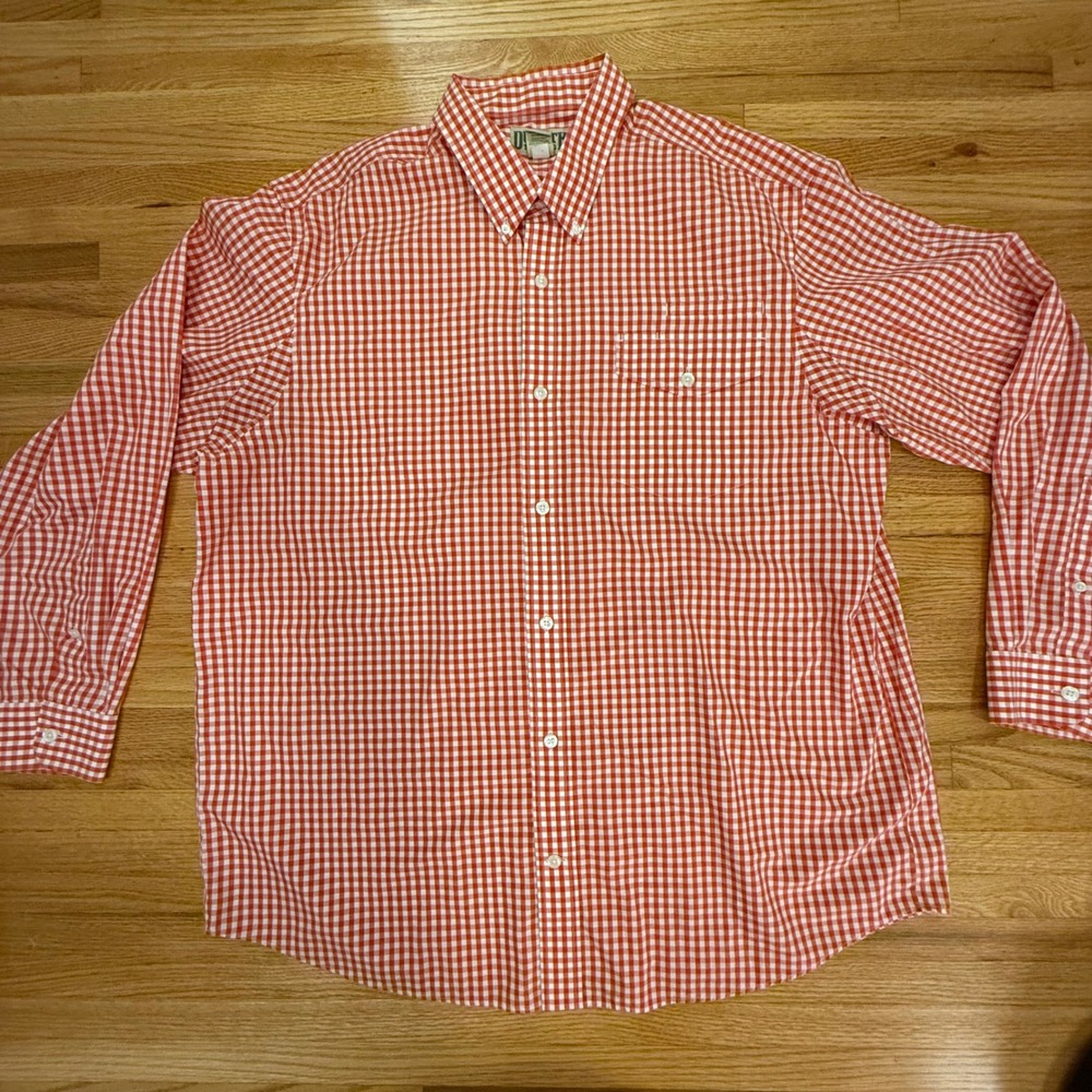 Duluth Trading‎ Co Red Gingham Shirt XL | 100% Cotton Button Down Work Shirt